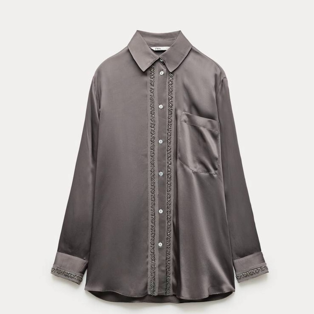 New without tags. ZARA SATIN BLOUSE and PANT set .